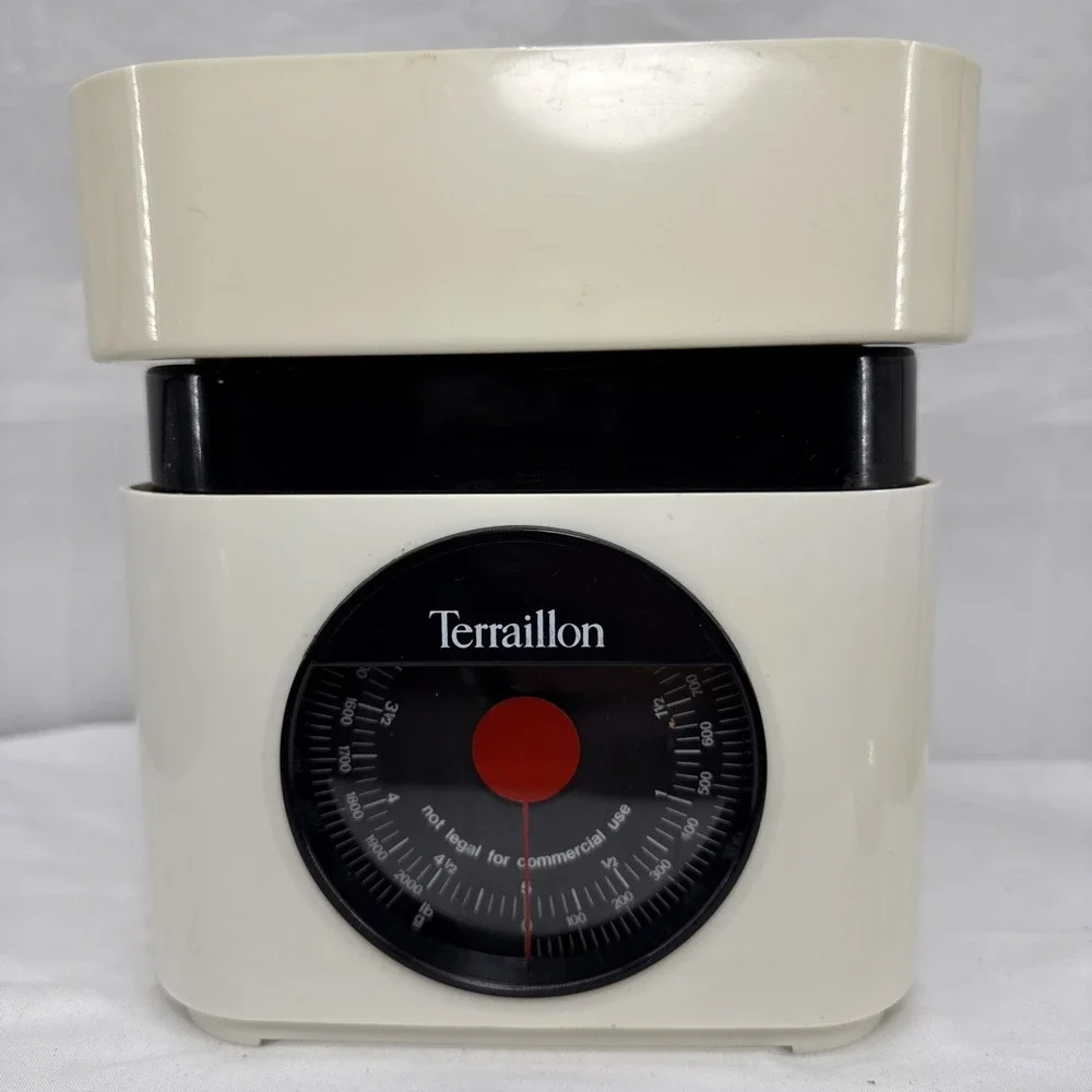 VTG Terraillon 5‎ lb White Plastic Counter Top Scale with Tray Made in France